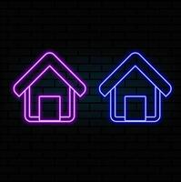 House neon icon. Simple thin line, outline of web icons for ui and ux, website or mobile application vector