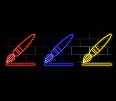 paint brush neon icon. Elements of web set. Simple icon for websites, web design, mobile app, info graphics vector
