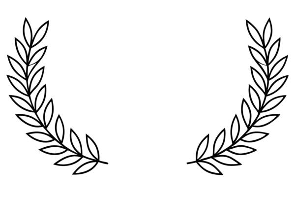 Laurel Wreath Line Art Design Elegant Floral Wreath Illustration