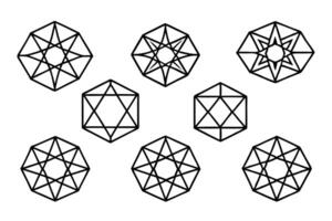 Geometric Line Art Illustration Showcasing Elegant Symmetrical Designs vector