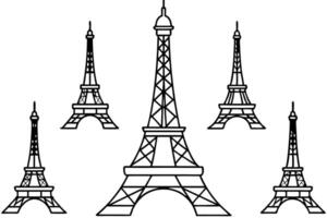 Eiffel Tower Line Art Illustration Simple Elegant Depiction of Parisian Structure vector