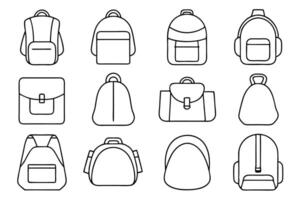 Minimalist backpack line art visual emphasizing clean geometric shapes vector