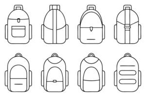 Minimalist backpack line art drawing emphasizing simplicity in design vector