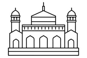 Islamic Kaaba Line Art Illustration Capturing Sacred Spiritual Essence vector