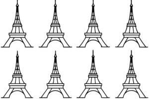 Eiffel Tower Line Art Illustration Chic French Icon in Simple Lines vector