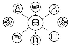 Data exchange line art designed for modern tech-inspired visual projects vector
