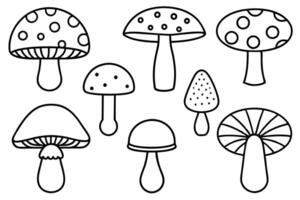 Mushroom Line Art Expressive Designs for Creative Art Projects vector
