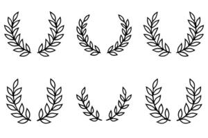 Laurel Wreath Line Art Minimalist Design for Elegant Decorations vector
