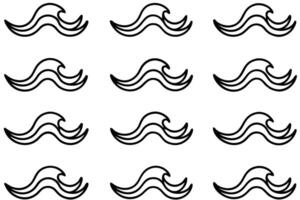 Sea Wave Pattern Line Art Captures Flow and Fluid Dynamics vector