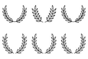 Laurel Wreath Line Art Artistic Floral Design for Modern Touch vector