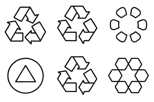 Recycle and Repeat Line Art in Minimalist Design Projects vector