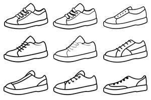 Simple sneakers line art sketch for contemporary artwork projects vector