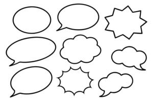 Speech bubble line art with stylish abstract geometric shapes vector