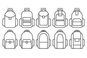 Minimalist backpack line art sketch perfect for minimalistic themes vector