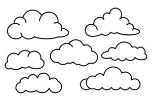 Cloud Line Art Illustration with Elegant and Stylish Design Elements vector