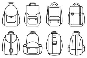 Minimalist backpack line art design for contemporary artistic expressions vector