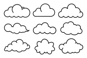 Cloud Line Art Illustration Featuring Intricate Details and Flowing Lines vector