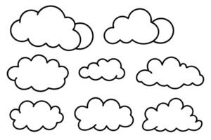 Cloud Line Art Illustration with Minimalist Design Style Elements vector