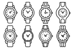 Classic watch line art blending simplicity with timeless elegance style vector