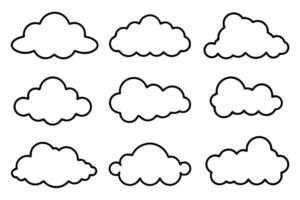 Cloud Line Art Illustration with Simple Clean Artistic Design Approach vector