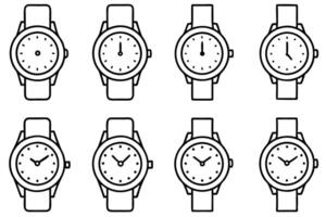 Classic watch line art showcasing minimalistic timeless design principles vector