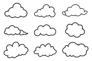 Cloud Line Art Illustration Highlighting Subtle Minimalist Artistic Patterns vector