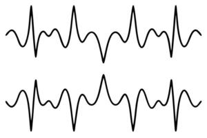 Sound waves line art echoing in a minimalist black design vector
