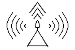 Radio signal frequency line art illustration with dynamic frequency curves vector