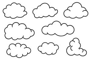 Cloud Line Art Illustration with Creative Patterns and Unique Style vector