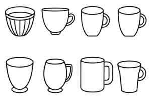 Cup Line Art Coffee Mug Design Simple and Modern Illustration vector