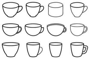 Cup Line Art Simple Elegant Coffee Mug Design for Print vector