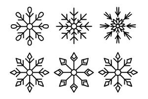 Snowflakes line art exploring the geometry of winter designs vector