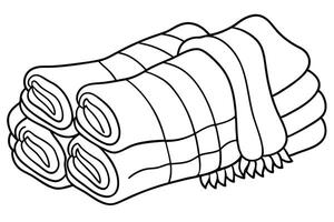 Blanket line art sketch creating unique designs for home decor vector