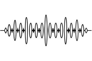 Sound waves line art blending into contemporary abstract illustration vector