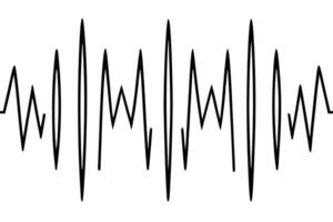 Sound waves line art forming rhythmic patterns in geometric style vector