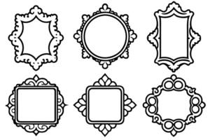 Ornate vintage frames line art refined intricate patterns for artwork vector