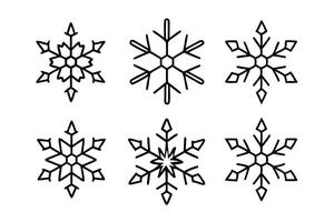 Snowflakes line art intricate patterns in winter wonderland design vector