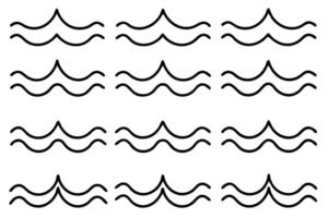 Sea Wave Pattern Line Art Showcases Fluid Lines of Coastal Waves vector