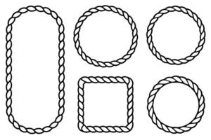 Rope Frame Border Line Art Illustration Adds Visual Interest to Art vector