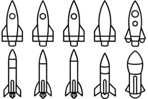 Rocket Line Art Illustration Sleek Design for Artistic Creations vector