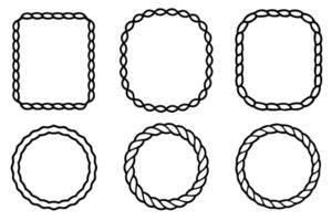 Rope Frame Border Line Art Illustration Classic Touch to Interiors vector