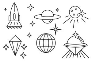 Retro futuristic sparkle line art illustrating futuristic sparkling beauty vector