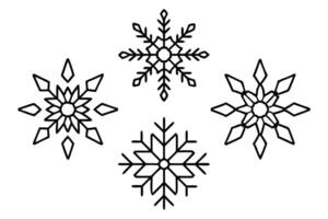 Snowflakes line art inspired by the delicate patterns of winter vector
