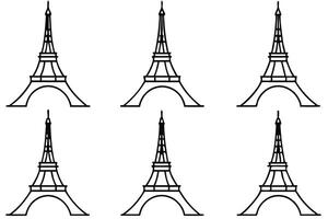Eiffel Tower Line Art Illustration Stylized Interpretation of Parisian Architectural Wonder vector