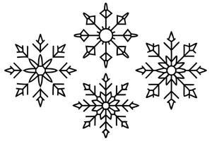Snowflakes line art minimalistic design inspired by winter frost vector