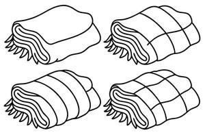 Blanket line art illustrations adding sophistication to modern home aesthetics vector