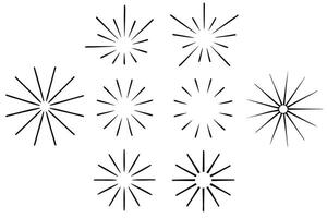 Sunburst line art illustration featuring abstract radiating shapes vector