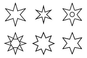 Stars line art with celestial patterns for night sky designs vector