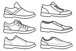 Simple sneakers line art concept for chic design inspirations vector