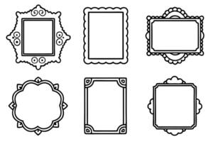 Vintage frames line art sophisticated styles for vintage collections vector